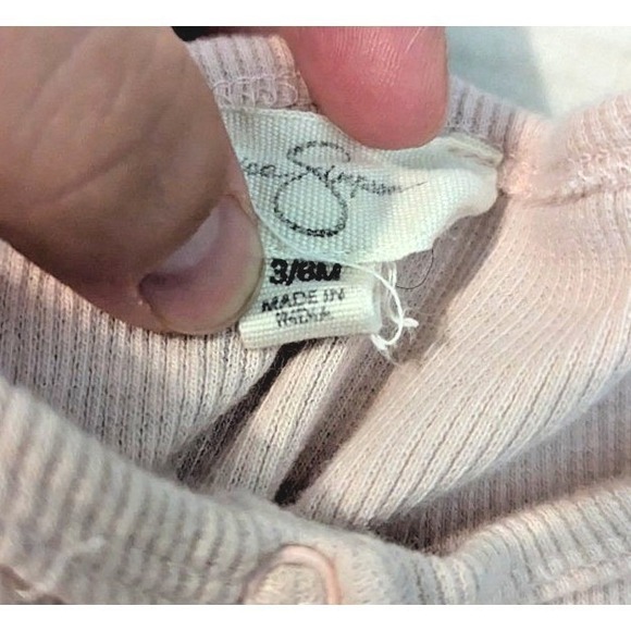 Jessica Simpson Baby Girl 3-6 Month Pink Stripe Ruffle Sleeveless Romper Shower - Picture 5 of 6